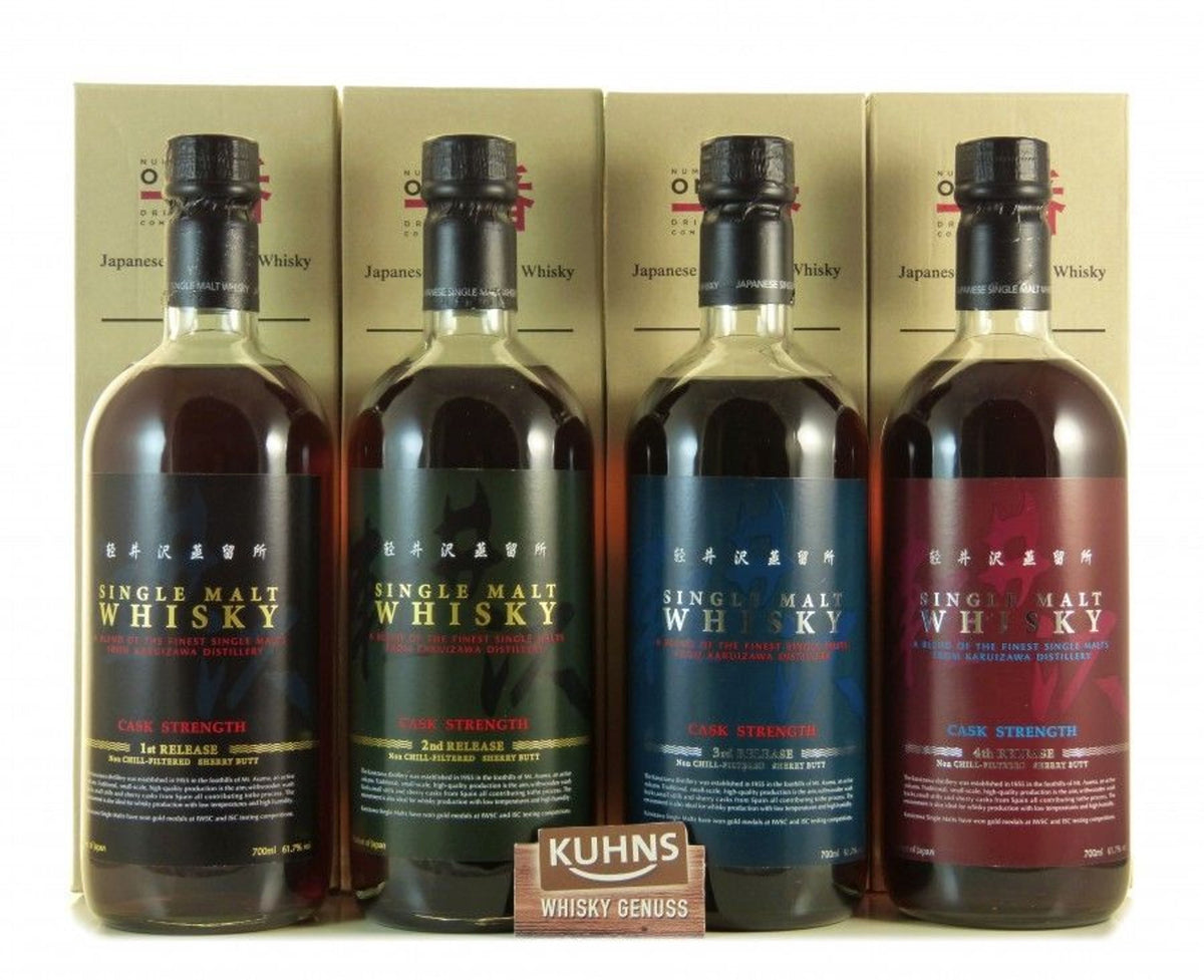 Karuizawa Cask Strength 4er Serie Single Malt Whisky Japan 4x0,7l, alc. 61,7 Vol.-%
