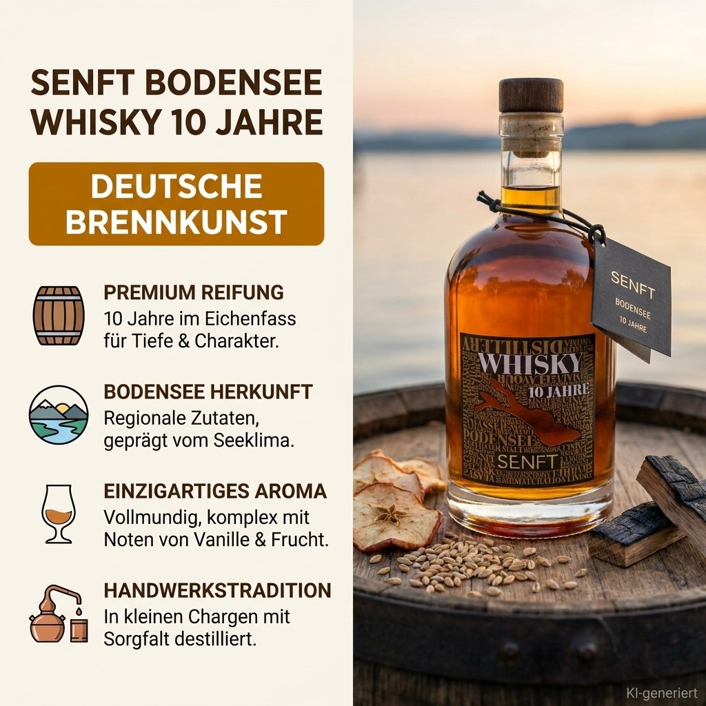 Senft Bodensee Single Malt Whisky 10 Jahre 0,5l, alc. 43 Vol.-%