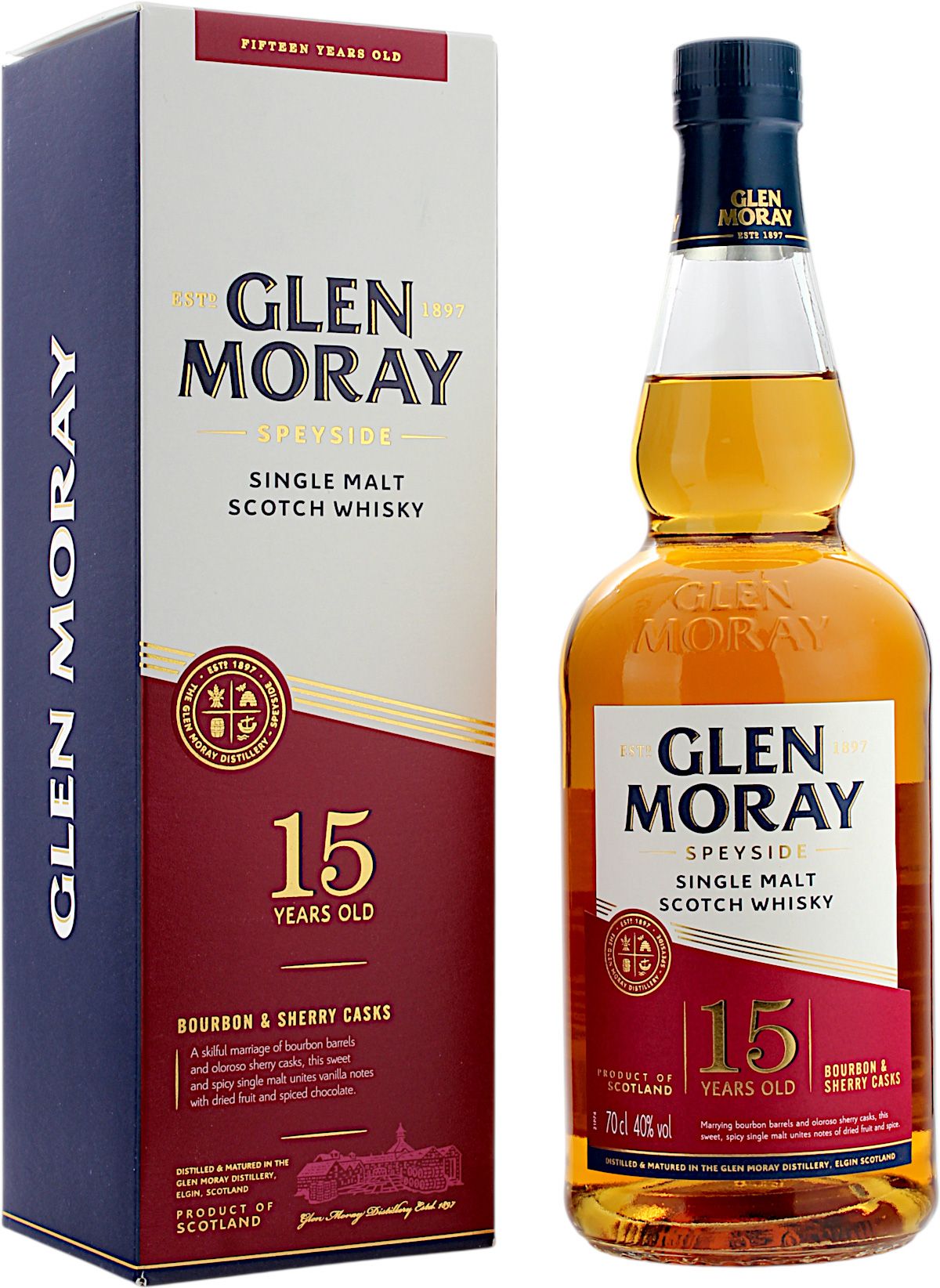 Glen Moray 15 Jahre 0,7l, alc. 40 Vol.-%