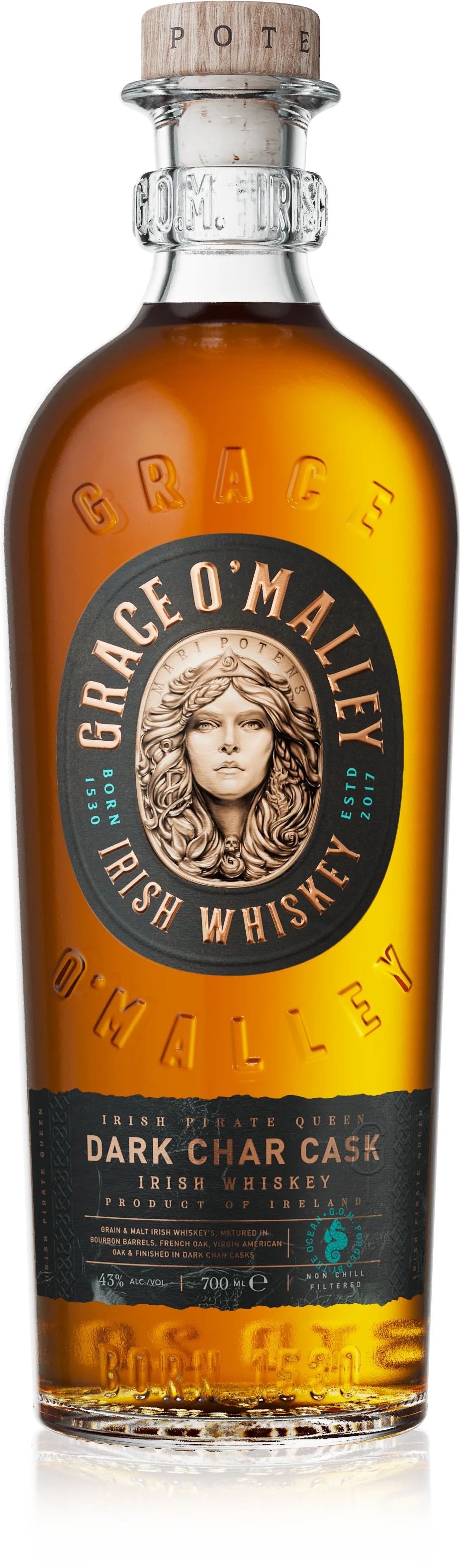 Grace O'Malley Dark Char Cask Irish Whiskey 0,7l, alc. 43 Vol.-%