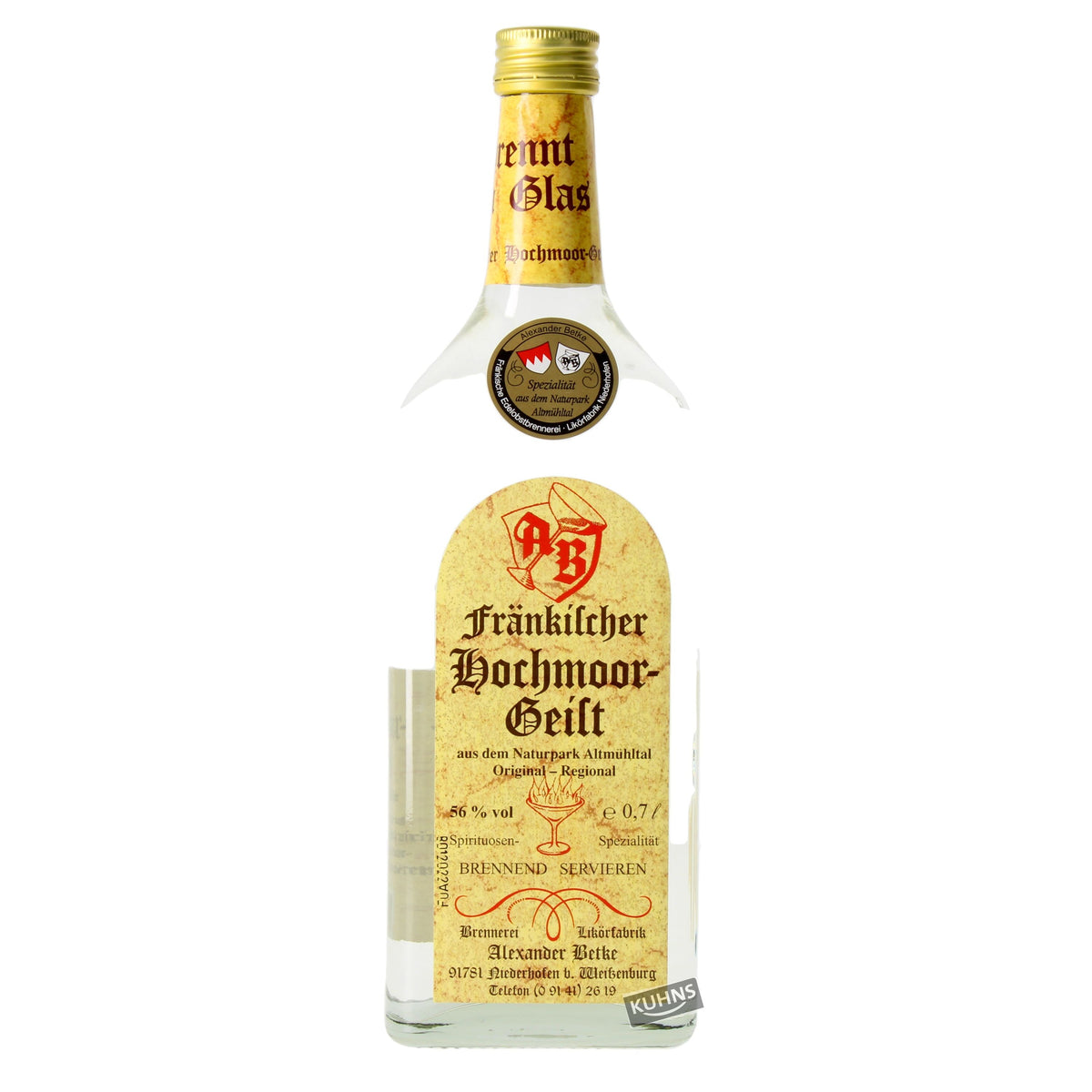 Betke Franconian High Moor Spirit 0,7 l, alcohol 56 % vol.