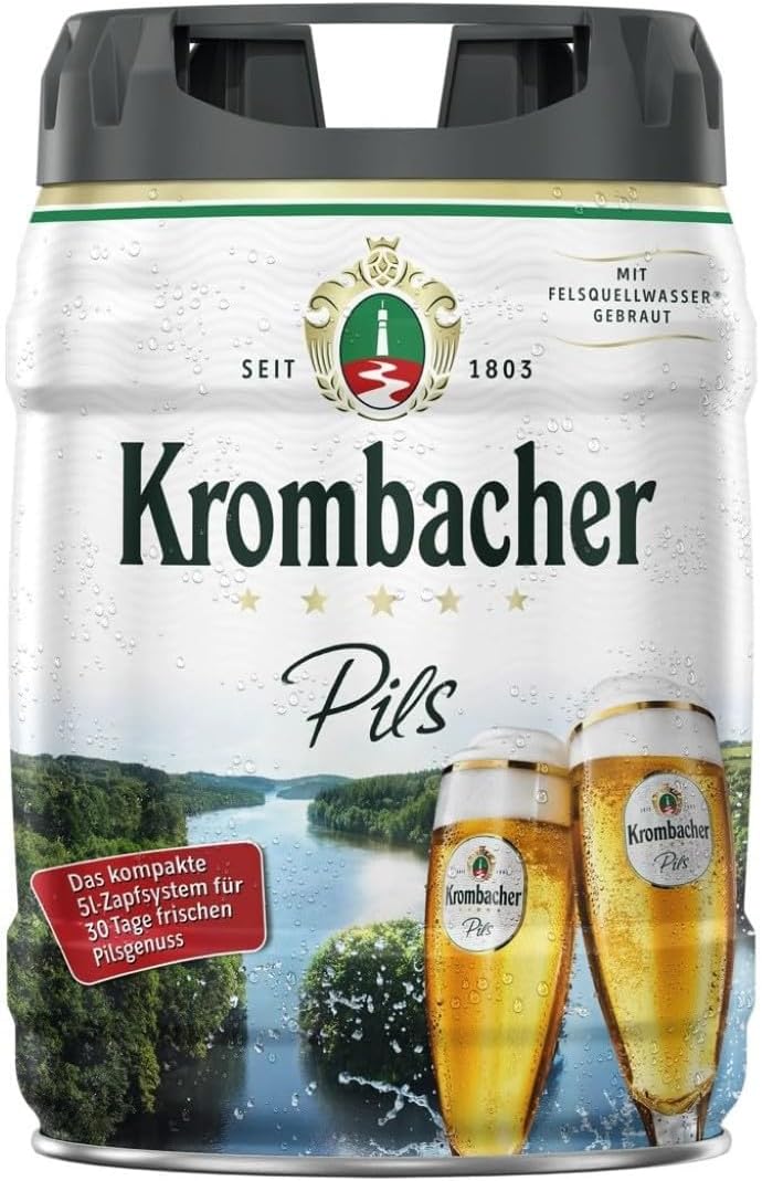 Krombacher Pils Partyfass 5,0l, alc. 4,8% vol.