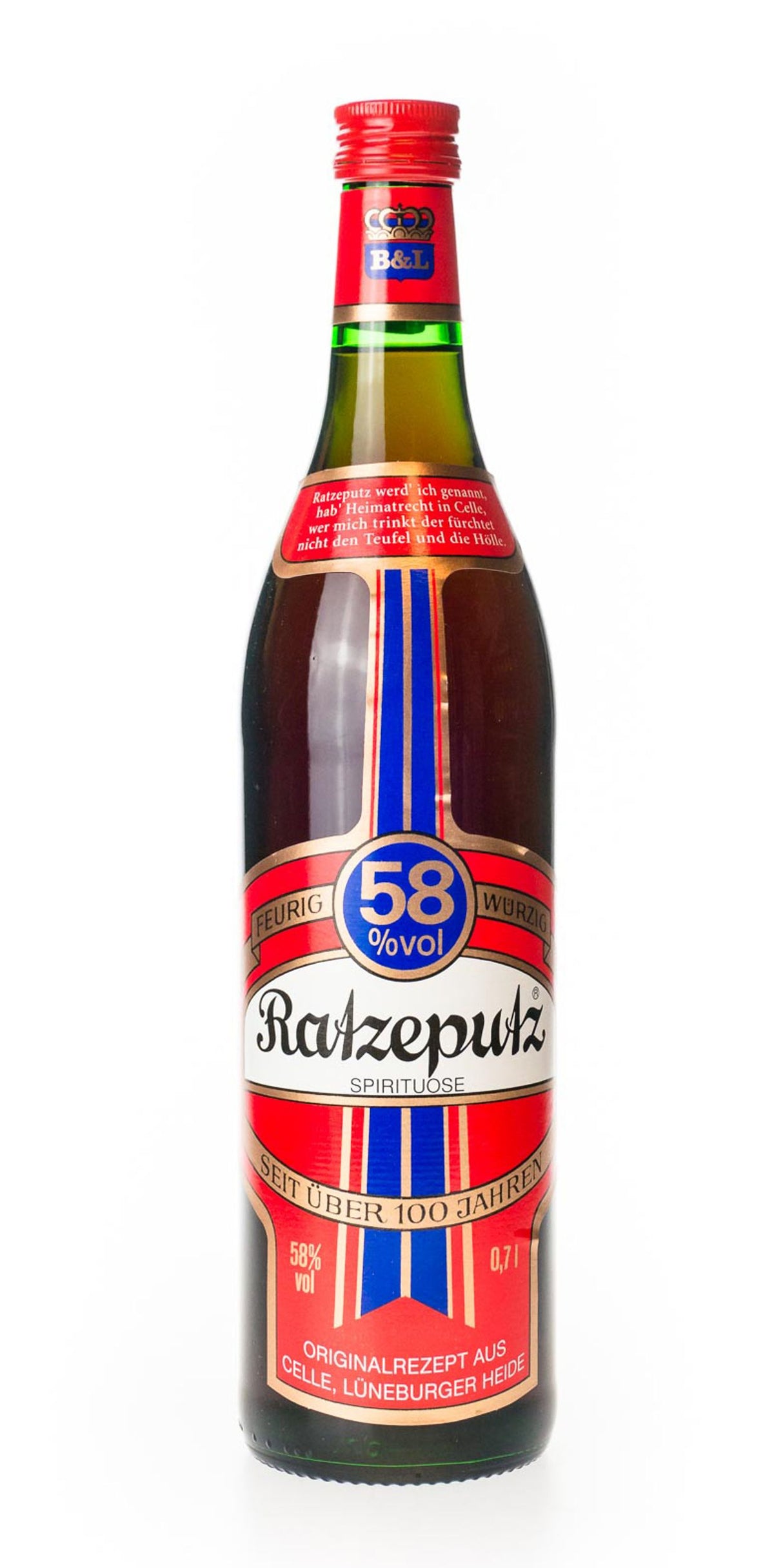 Ratzeputz 0,7 l alc. 58 % vol., aguardiente de hierbas
