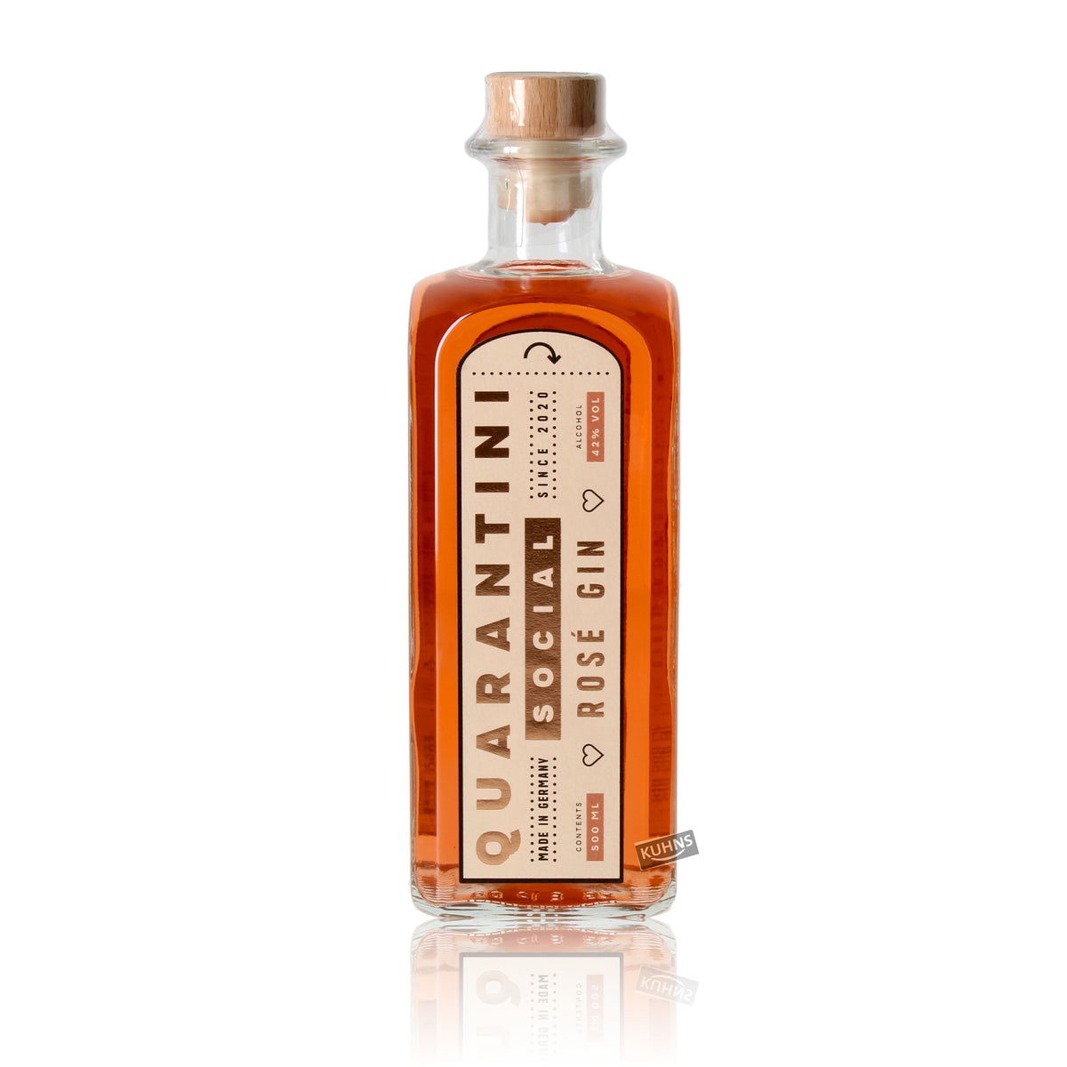 Quarantini Social Rosé Gin 0.5l, alc. 42% by volume, Gin Germany