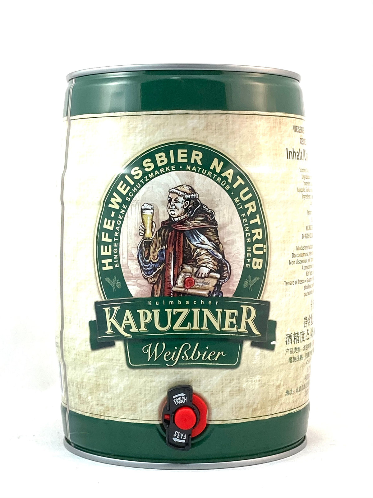 Barril de fiesta Kapuziner Hefeweizen 5,0 l, 5,4% ABV