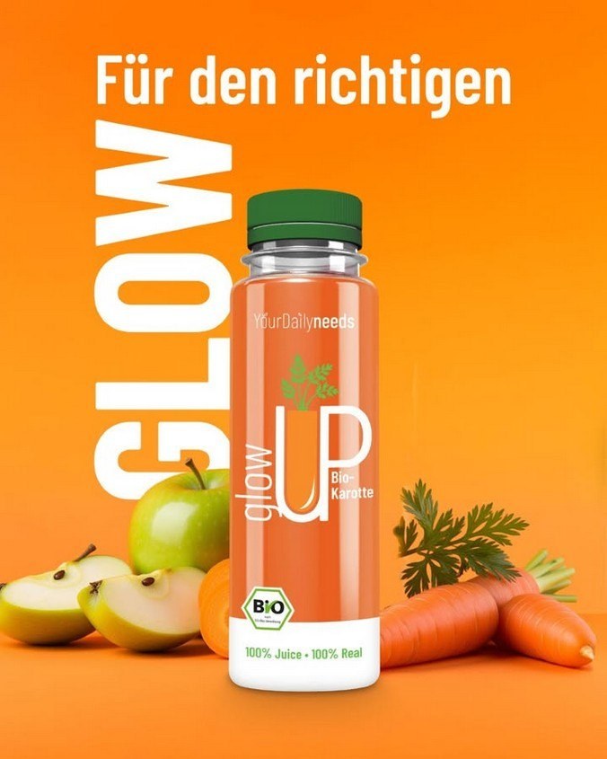 YourDailyneeds glow UP — Bio Karottensaft 12x0,25l