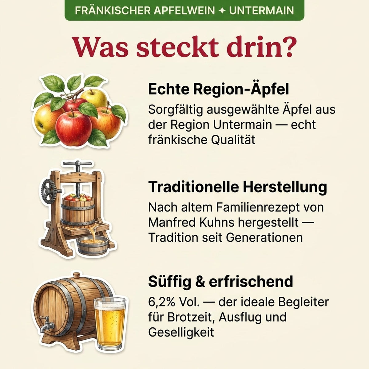 Kuhns Apfelwein 0,75l, alc. 6,2 Vol.-%